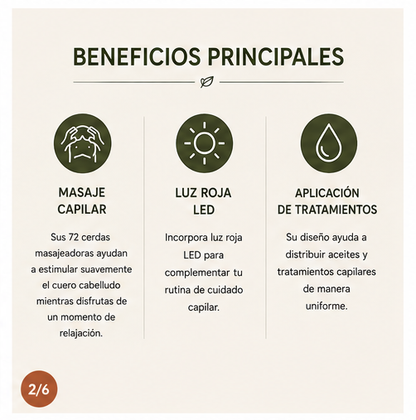 MoR ScalpCare™ – Cepillo Masajeador Capilar con Luz Roja